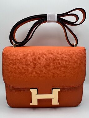 18CM Epsom Leather Crossbody / Shoulder Bag - Orange